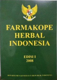 Farmakope Herbal Indonesia, Edisi I